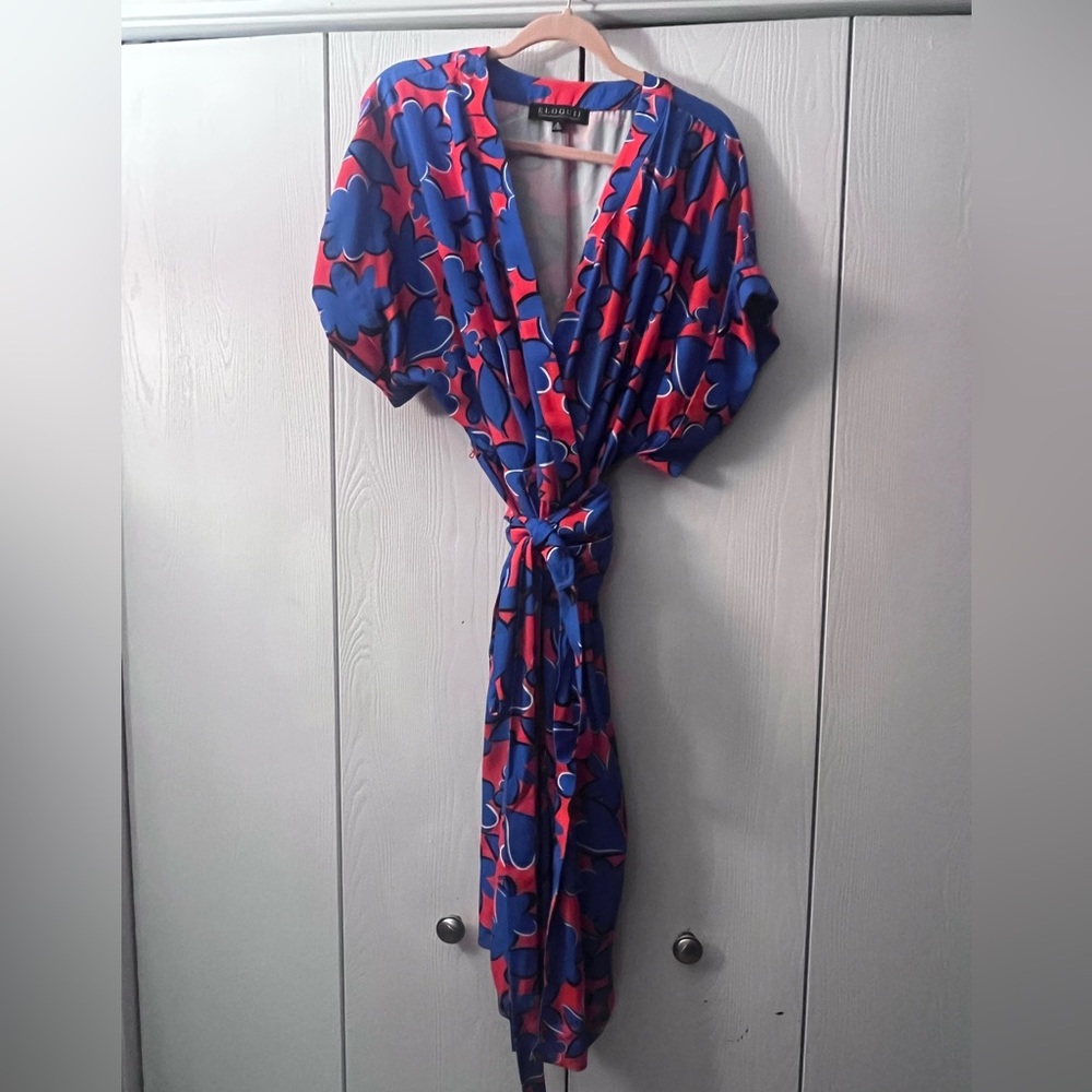 Eloquii Bold Blue and Red Dress